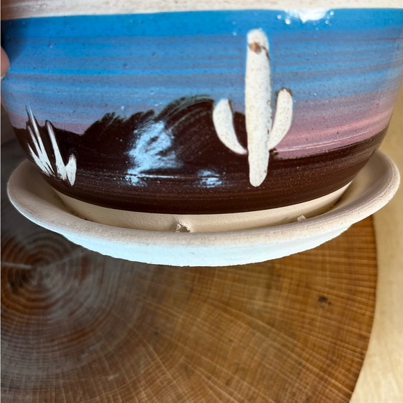 Superstition Stoneware | Vintage Planter Pot Desert Scene Southwest Planter - Picture 7 of 8